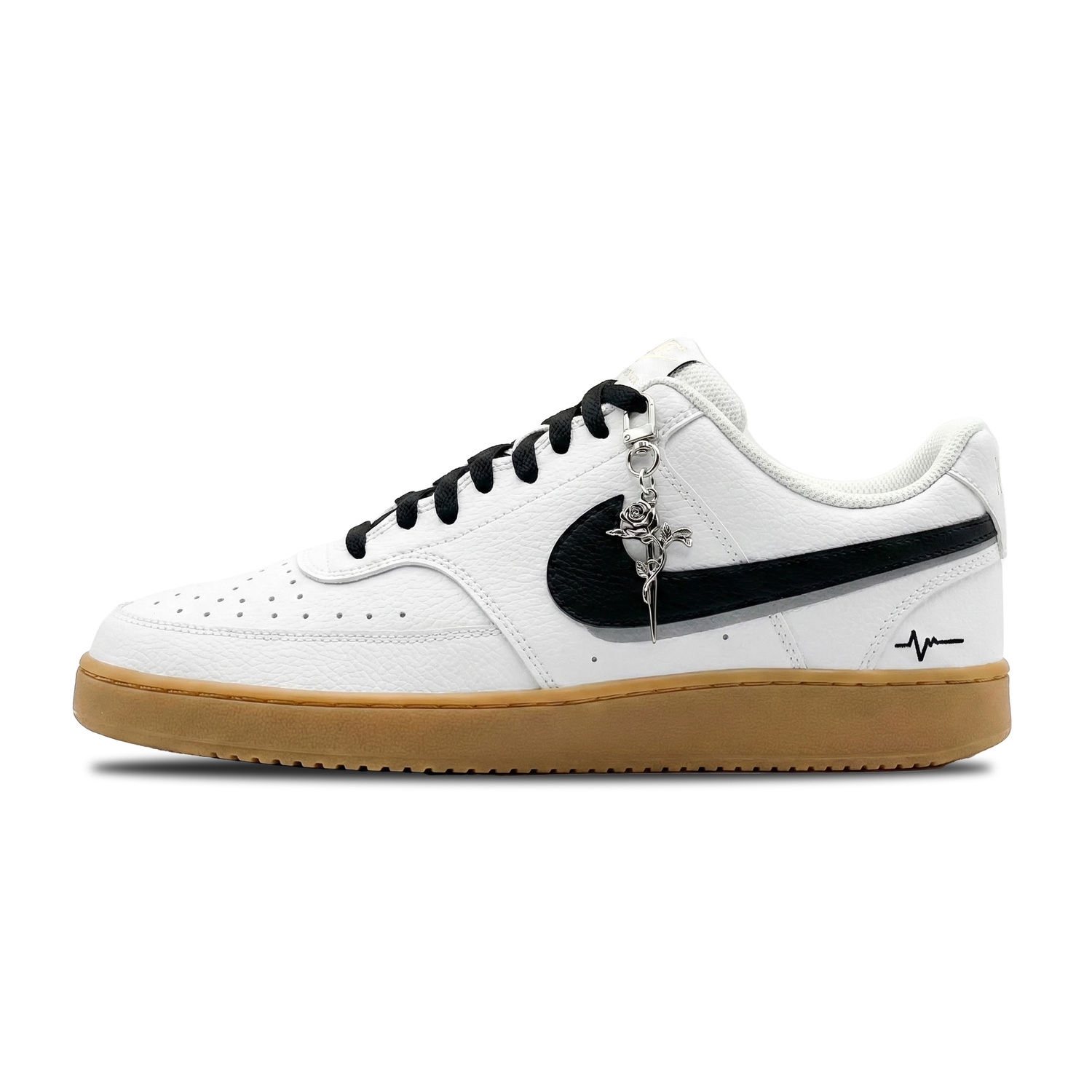 

Nike Кроссовки для скейтбординга Court Vision 1 с скрытым сигналом, износостойкие, низкие, унисекс, черный с белым