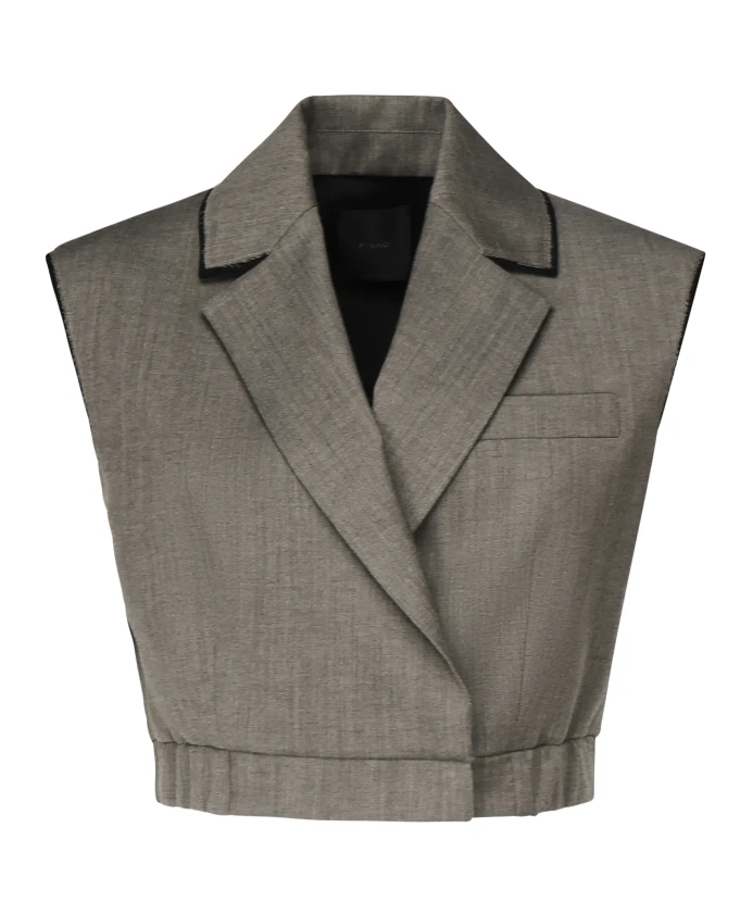 

Бежевое пальто без рукавов с необработанным краем Pinko, коричневый