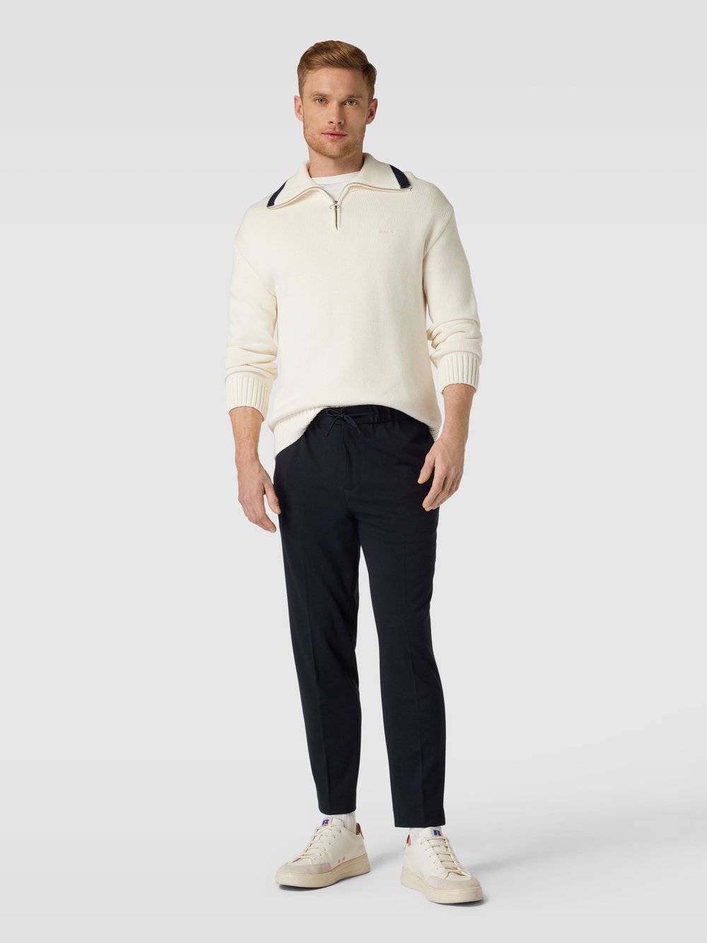 

Брюки из ткани с завязками на шнурке Scotch & Soda, темно-синий