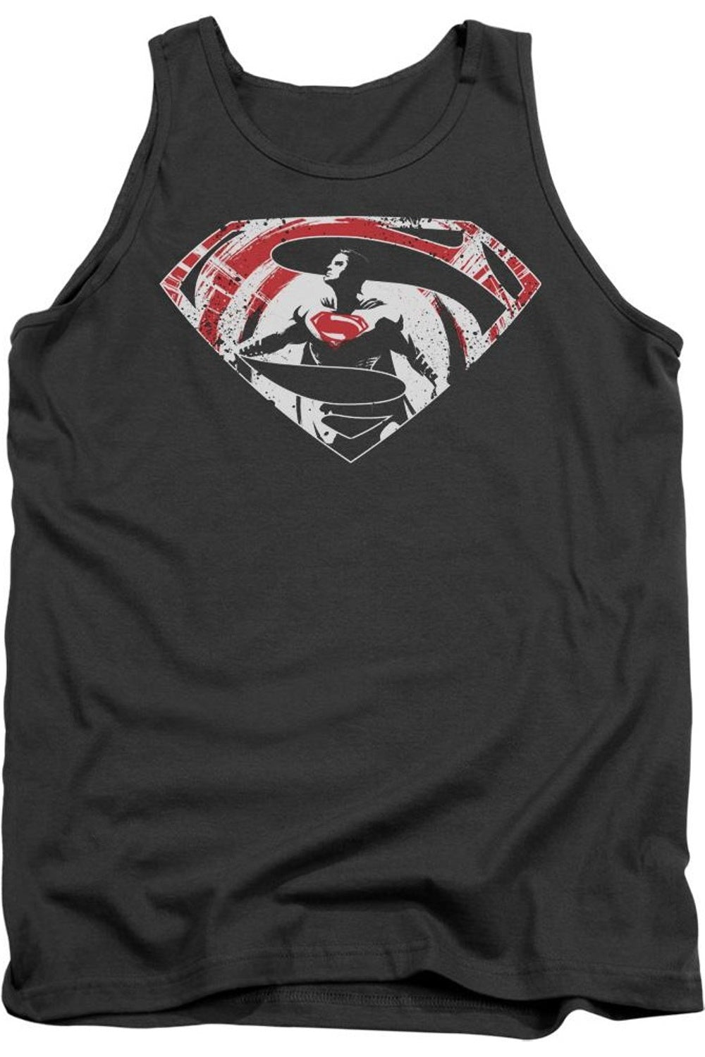 

Майка для взрослых Batman V Superman Super Splatter Logo Gildan, цвет charcoal