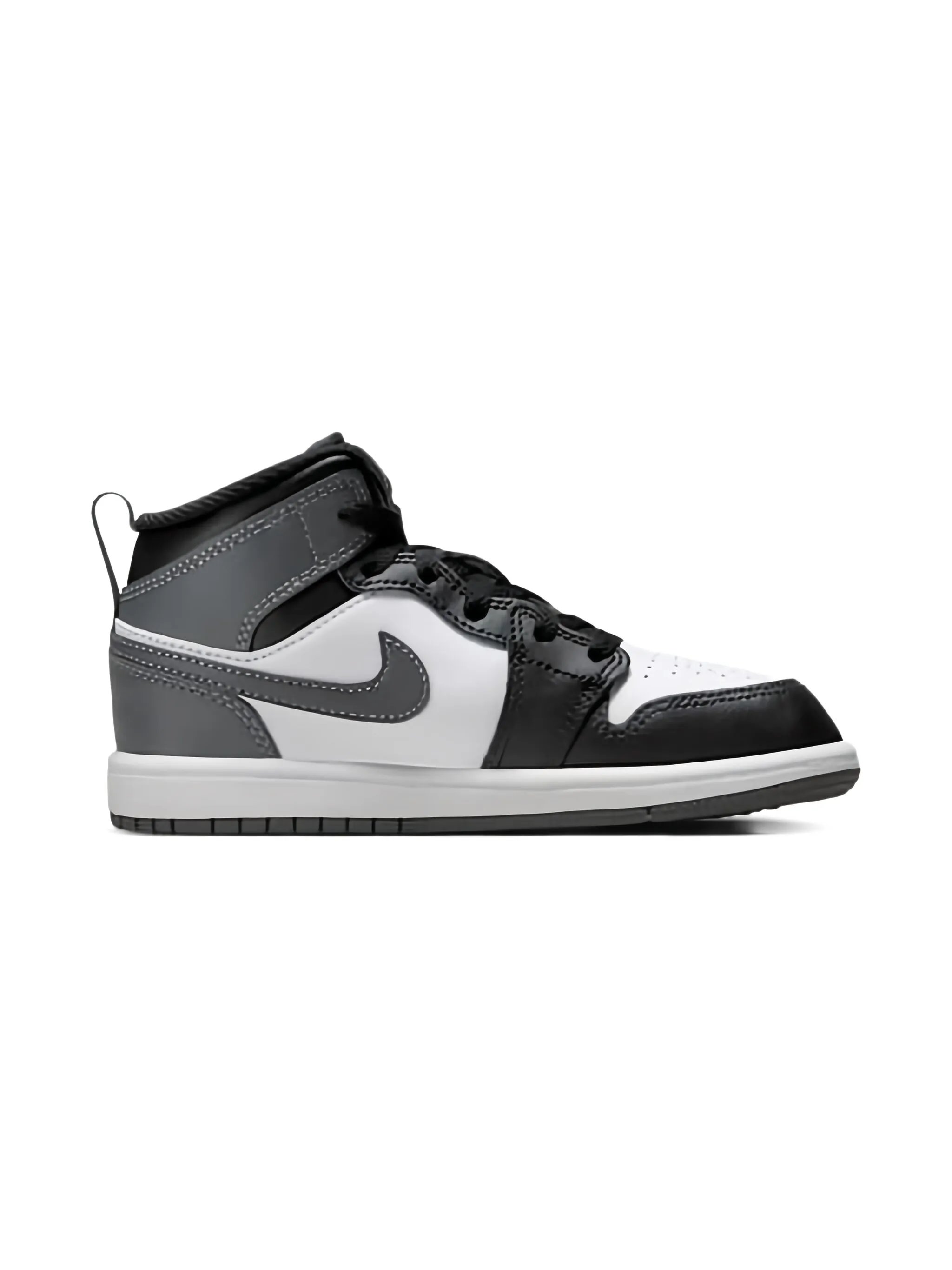 Кроссовки Jordan 1 Mid Black/White/Iron Jordan Kids, черный — фото 2