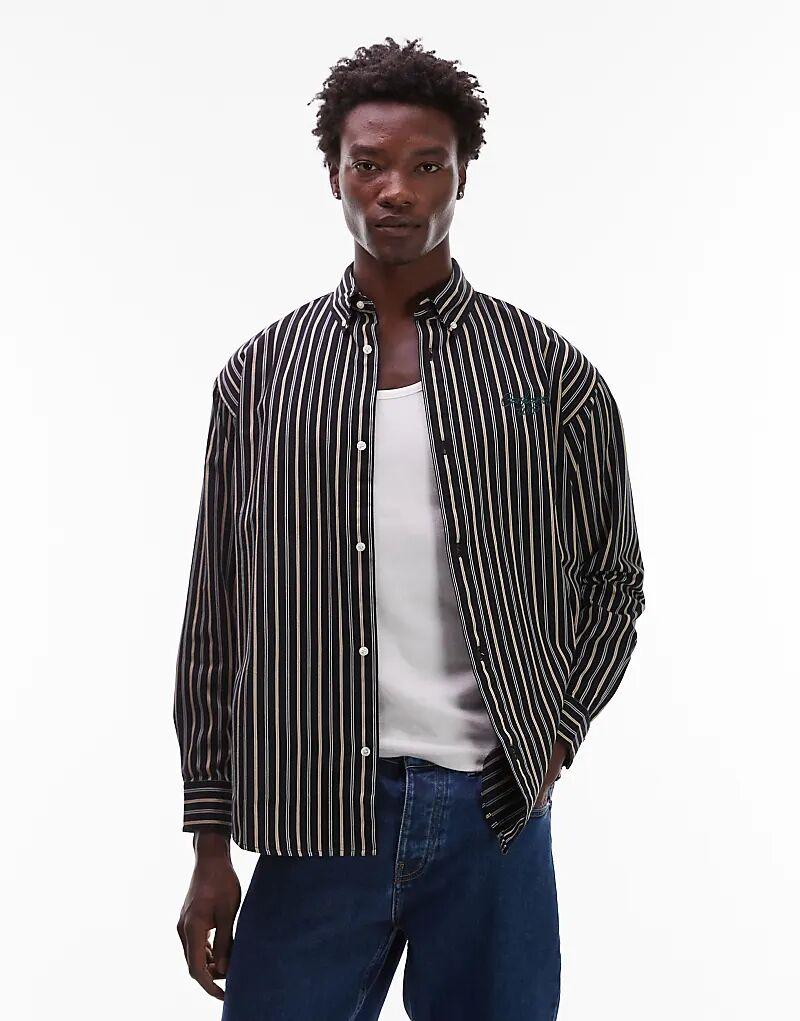 

Рубашка Carhartt WIP palance с длинными рукавами в полоску черного цвета