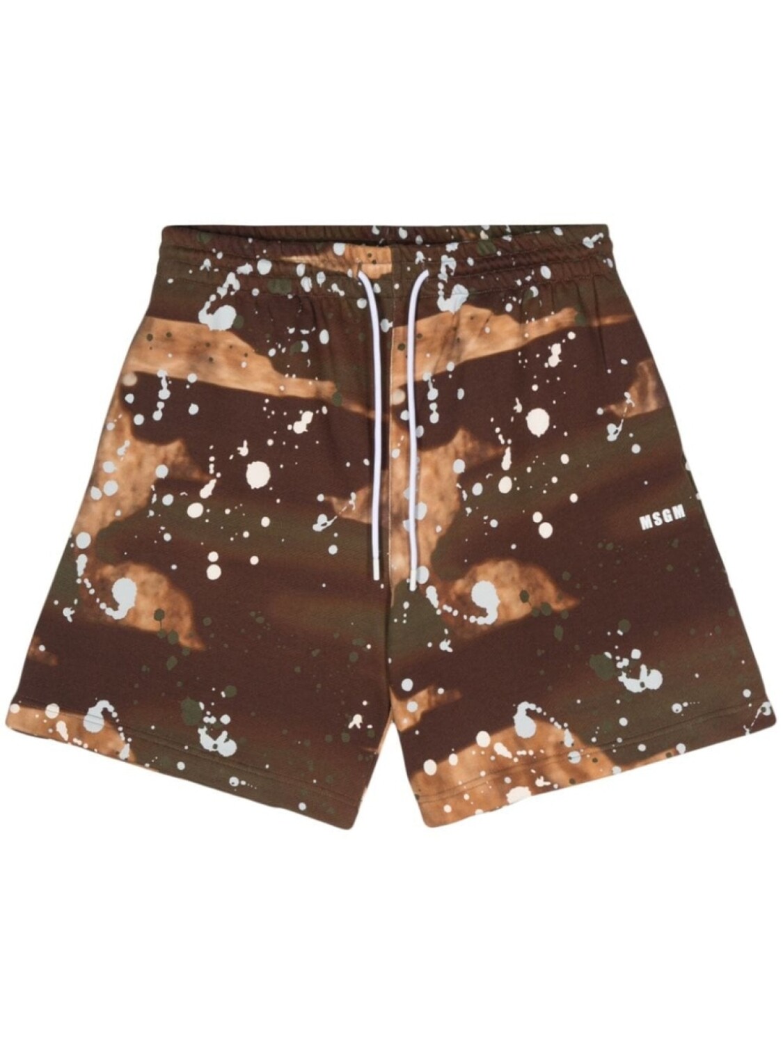

MSGM спортивные шорты с камуфляжным принтом и логотипом, коричневый
