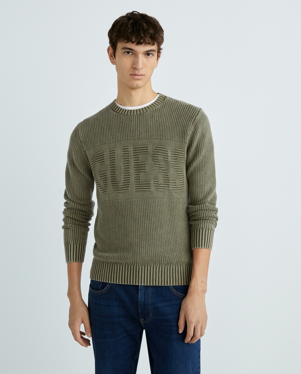 

Мужской свитер с круглым вырезом и логотипом Guess