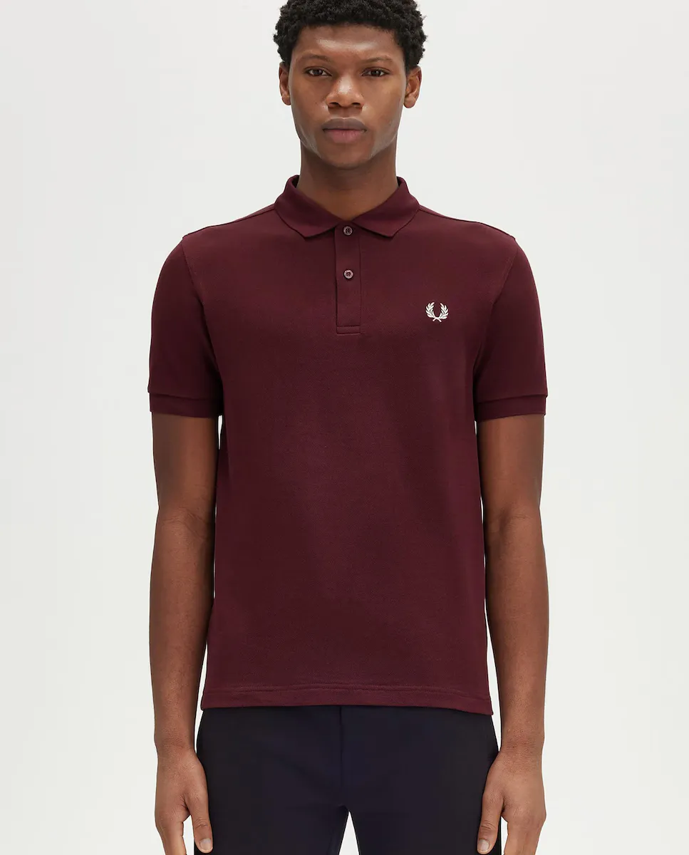 

Однотонная мужская рубашка-поло с короткими рукавами Fred Perry, цвет Granate