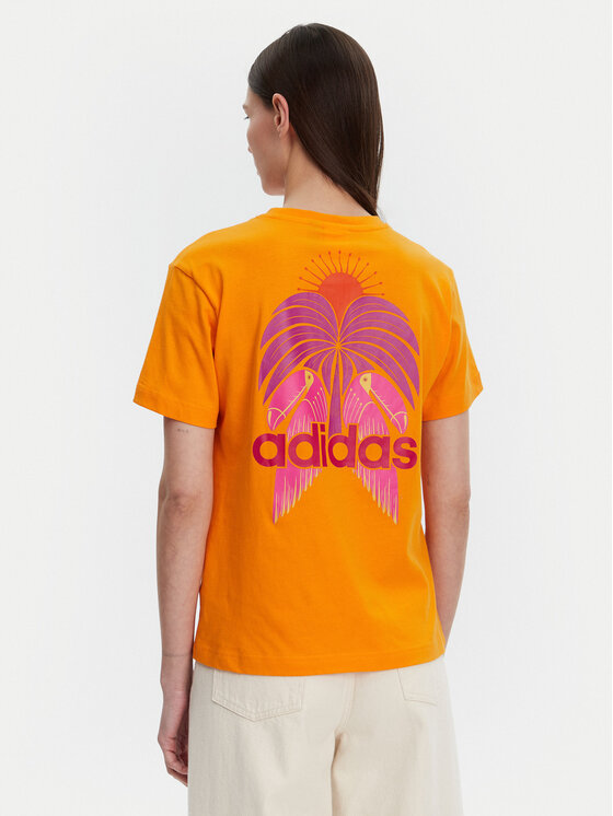 Футболка обычного кроя FARM Graphic JD6293 Adidas, оранжевый — фото 3