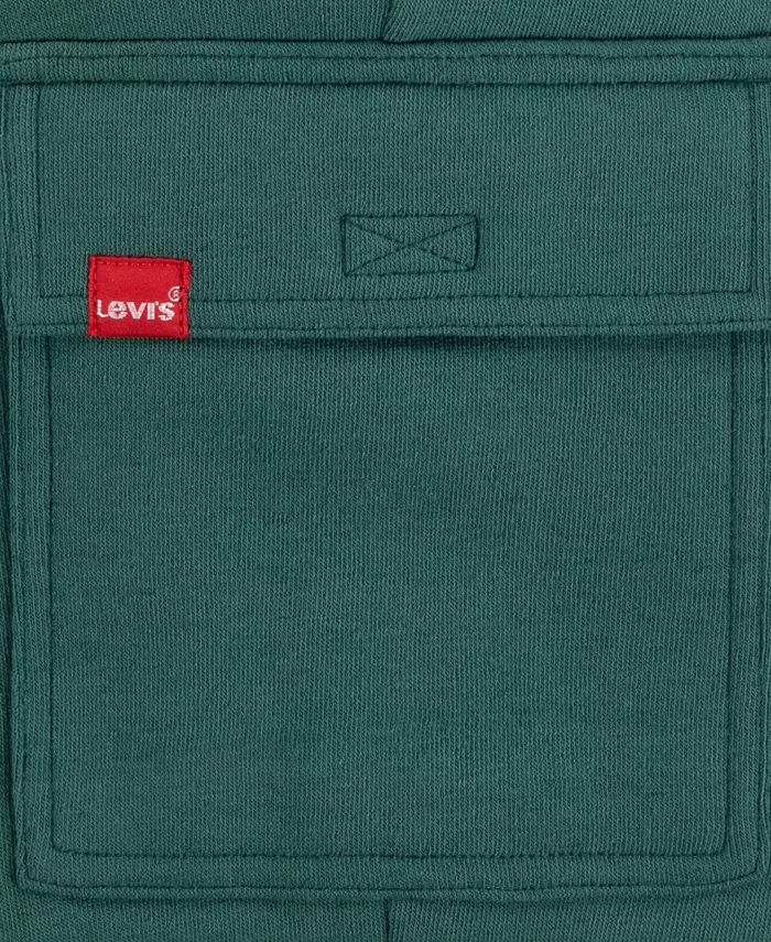 Брюки-джоггеры с карманами карго из флиса для мальчиков 8-20 лет Levi'S, зеленый — фото 3