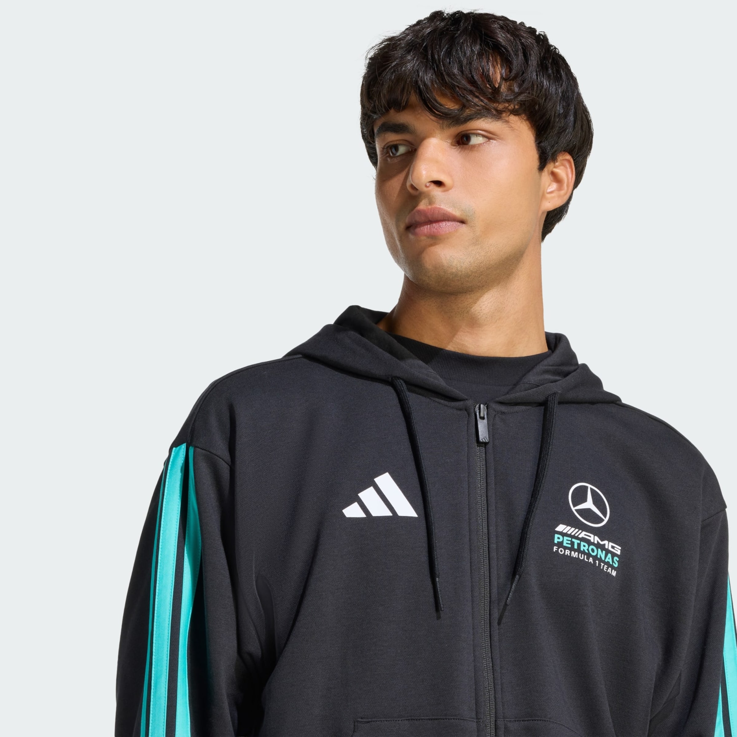 Adidas Performance Спортивный худи на молнии в черном цвете — фото 4