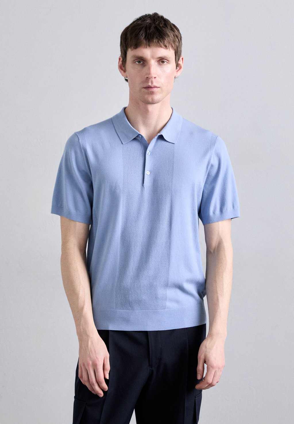 

Поло REYMOND SOLID STRIPE J.LINDEBERG, светло-голубой