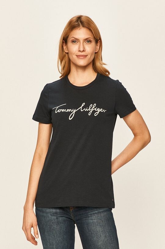 

Хлопковая футболка Tommy Hilfiger, темно-синий