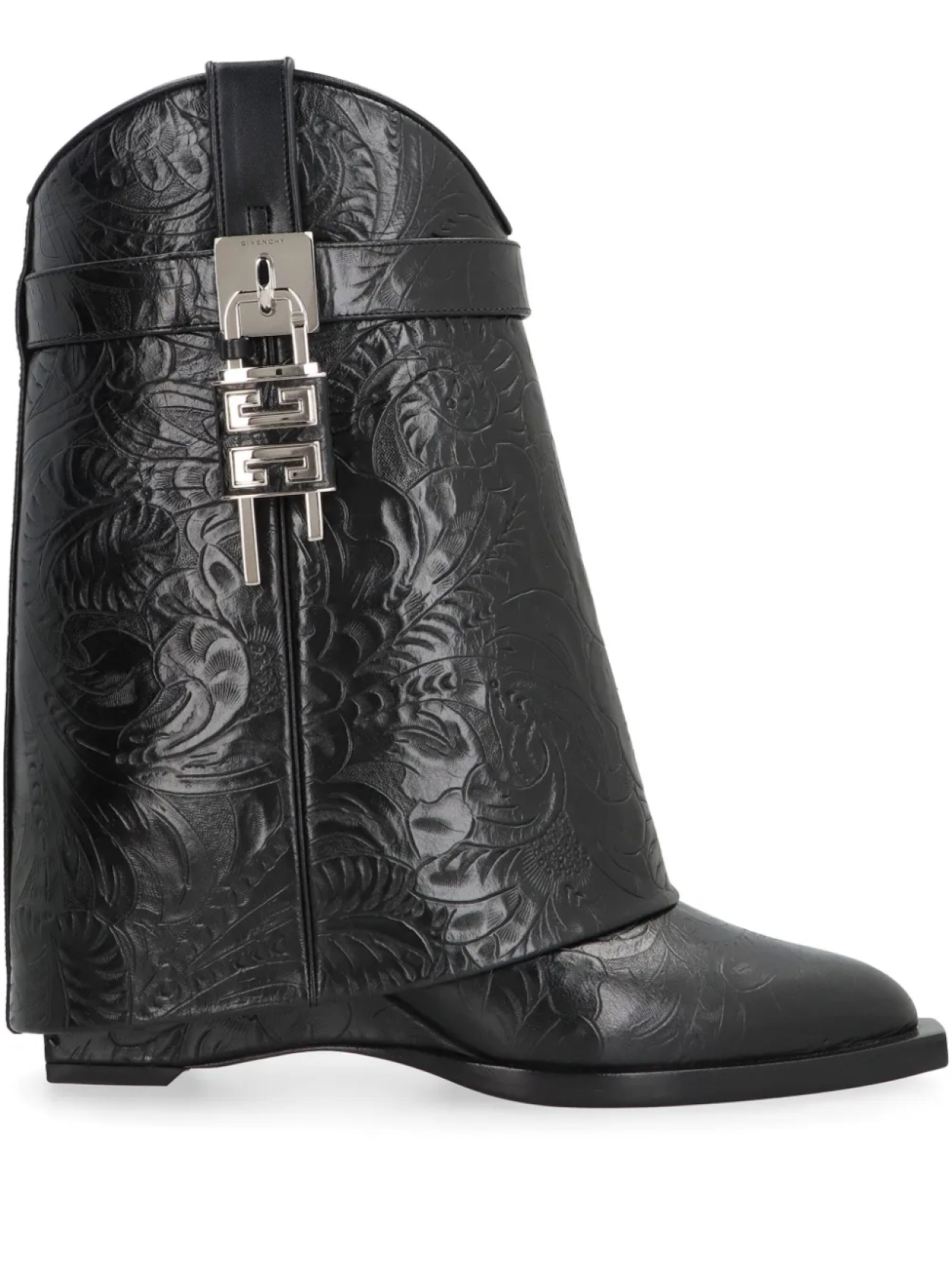 60 мм сапоги из ковбойской кожи Shark Lock Givenchy, черный