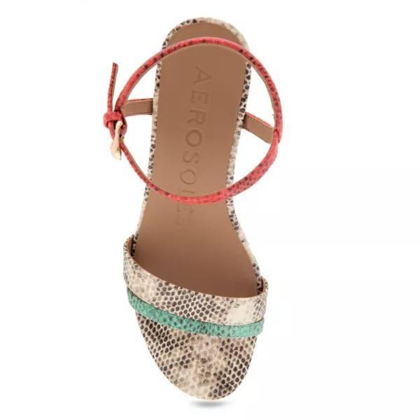 Женские босоножки на танкетке Witt Aerosoles, цвет mint coral snake — фото 4