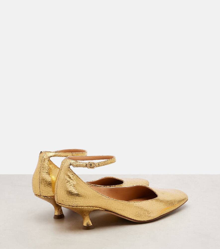 Туфли-лодочки Anna из металлизированной кожи Calvin Klein Collection, Gold — фото 2