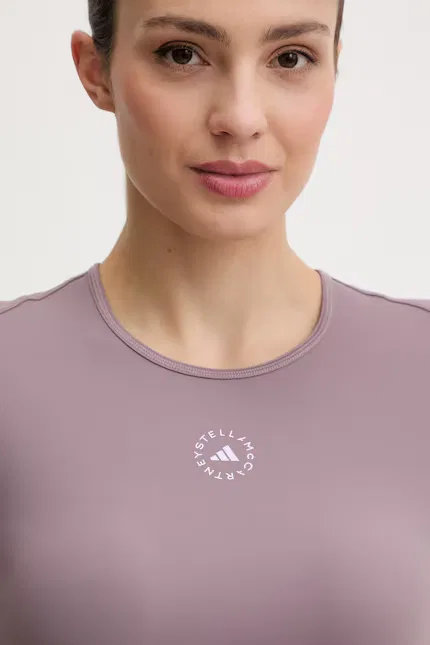 Топ с коротким рукавом athleisure Adidas by Stella McCartney, фиолетовый — фото 4