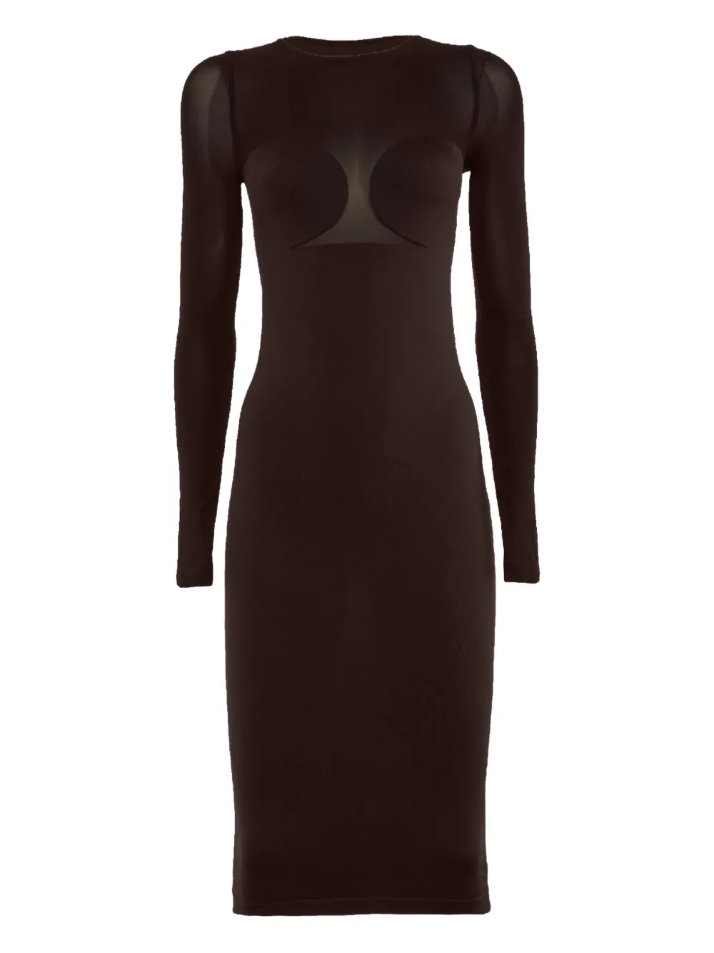 

Полупрозрачное платье миди с длинными рукавами Wolford, черный