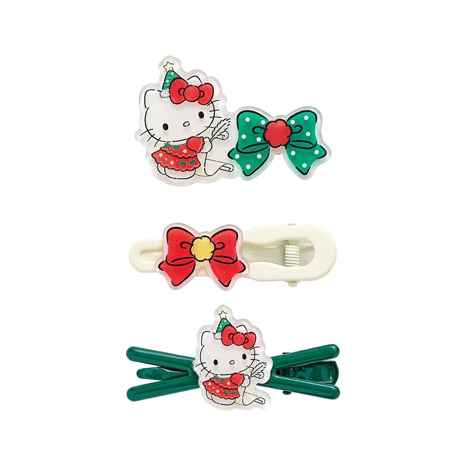 Акриловая заколка для волос Hello Kitty Sanrio, Hello Kitty Hair Clip Three-Piece Set