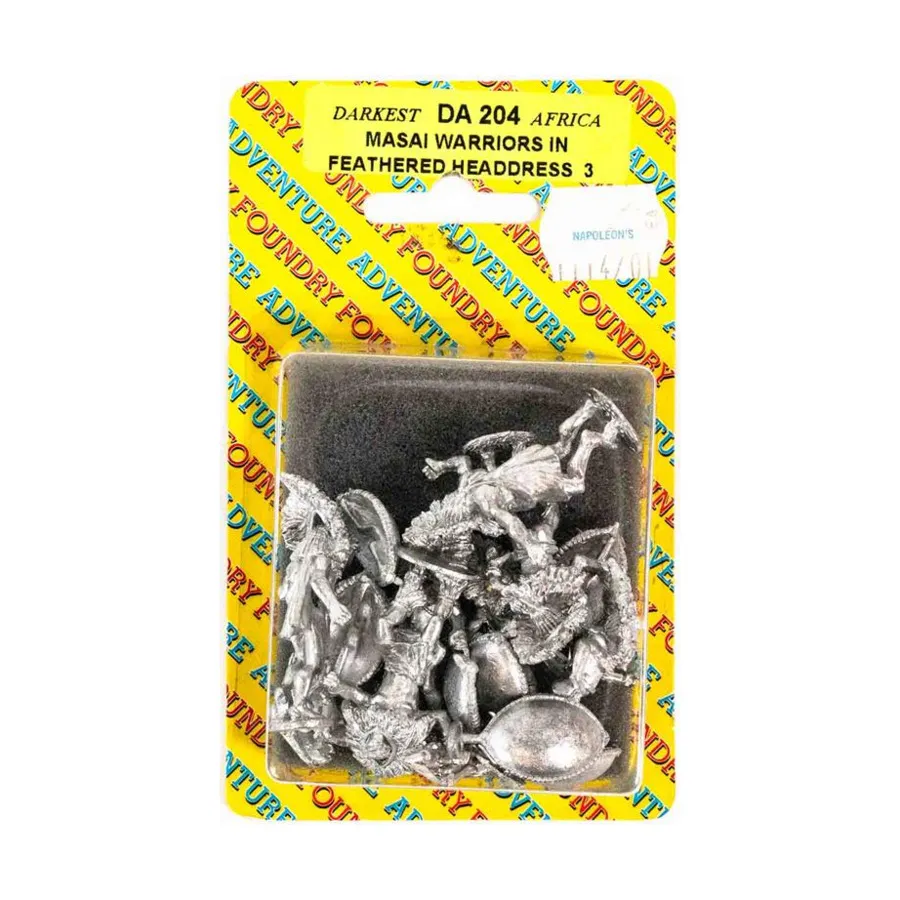 

Воины Масаи в головном уборе с перьями 3, Darkest Africa Miniatures
