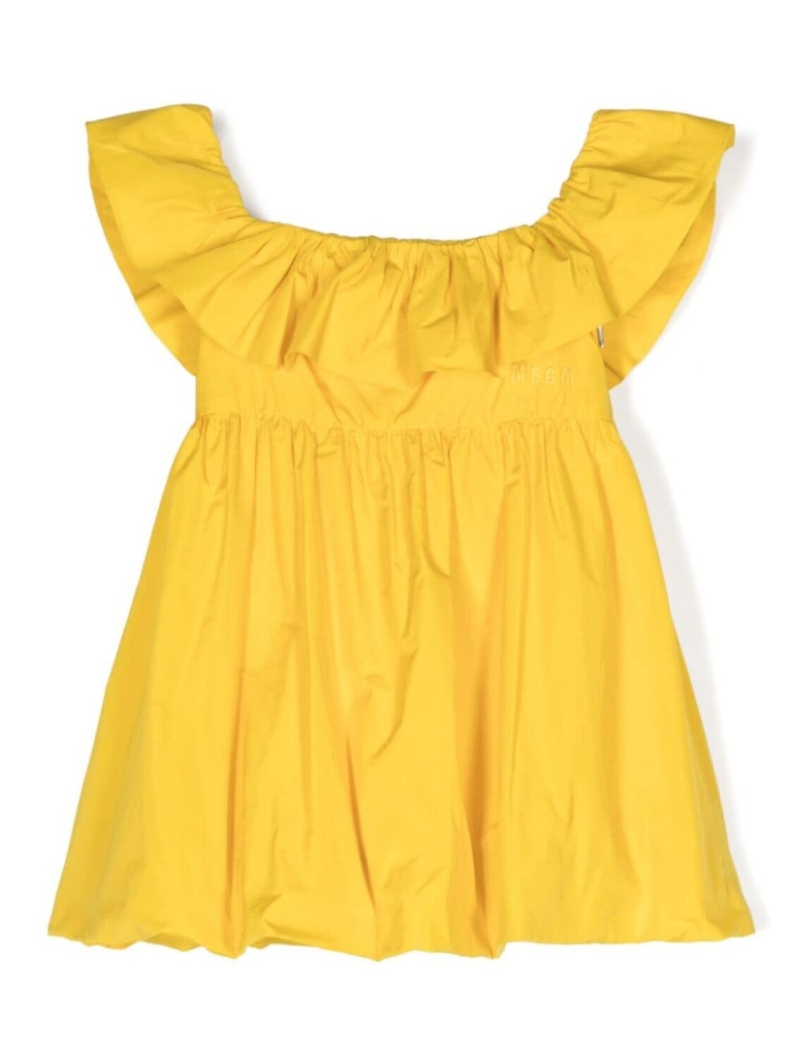 

MSGM Kids платье миди с вышитым логотипом, желтый