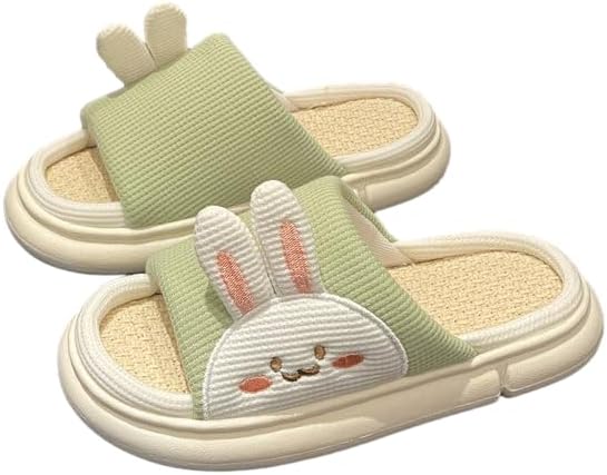 

Милые тапочки-зайчики Kawaii в виде медвежонка для женщин и мужчин, домашние тапочки-животные Kfvim, зеленый