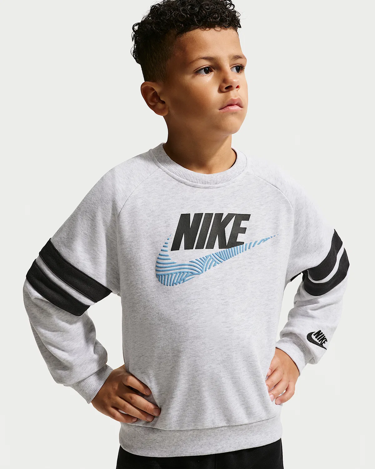 Детская футболка Nike Sportswear In The Zone из французского трикотажа оверсайз, Birch Heather — фото 2