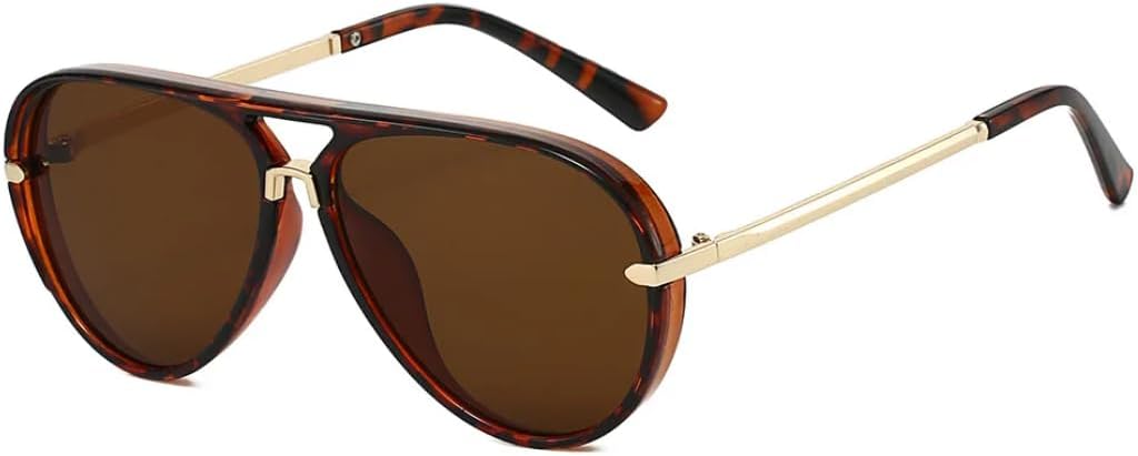 

Модные солнцезащитные очки с двойной перемычкой для женщин, большие солнцезащитные очки в стиле ретро, ​​градиентные, с защитой от УФ-излучения UV400, для мужчин в стиле панк TVTBBVV, Leopard Tea