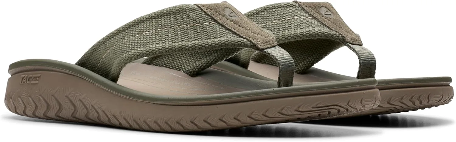 Clarks Wesley Post, мужские вьетнамки, оливковый — фото 4