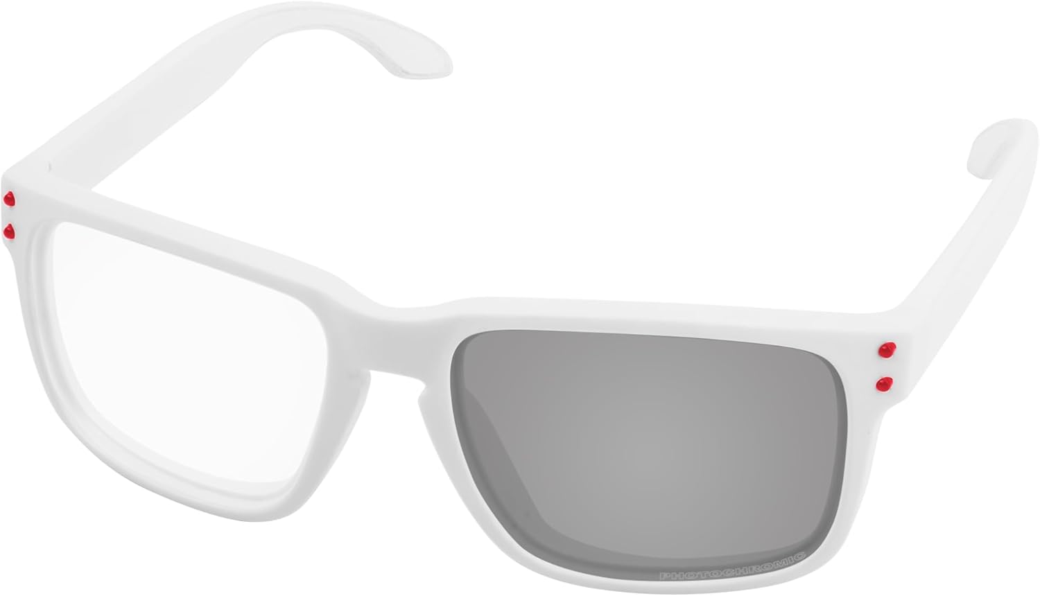 

Квадратные поляризованные солнцезащитные очки для мужчин и женщин, для активного отдыха, вождения, езды на велосипеде, с линзами, защищающими от УФ-излучения UV400 LenzReborn, White Frame Red Rivet Photochromic Lens