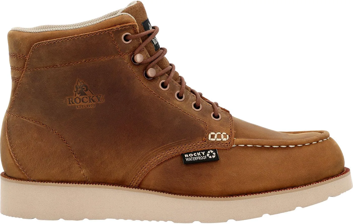 Рабочие ботинки ROCKY MonoCrepe Wedge 6” с композитным носком, коричневый