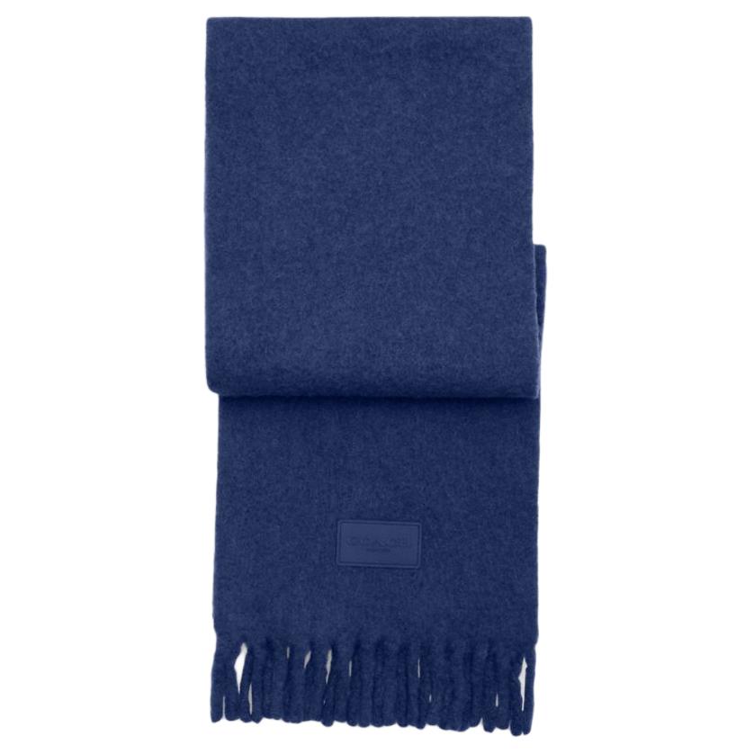 

Шерстяной шарф Alpaca женский синий COACH