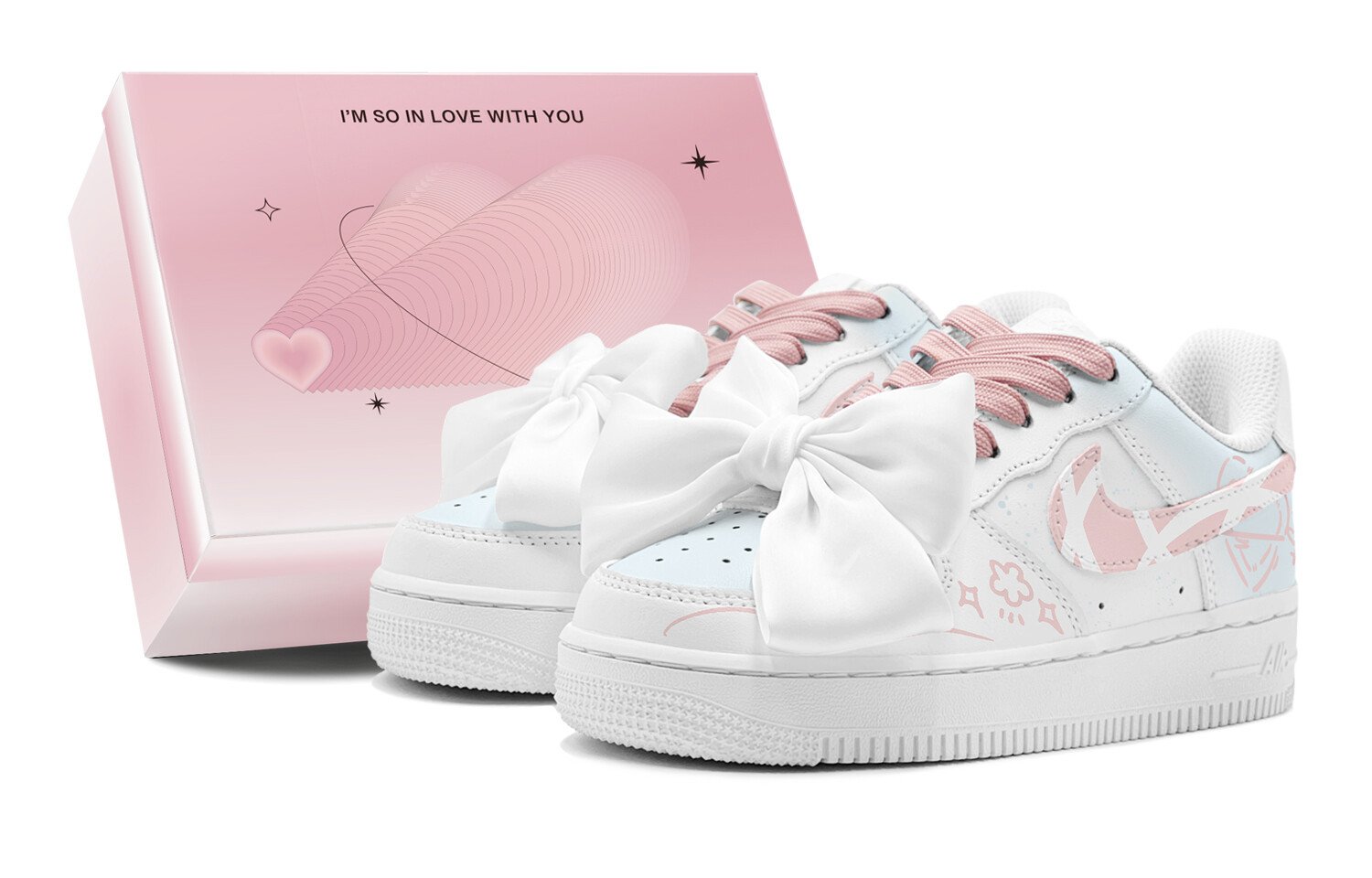 

Кроссовки Nike Air Force 1 Skateboarding Shoes Women's Low-top Pink/white/blue, голубой, Синий, Кроссовки Nike Air Force 1 Skateboarding Shoes Women's Low-top Pink/white/blue, голубой