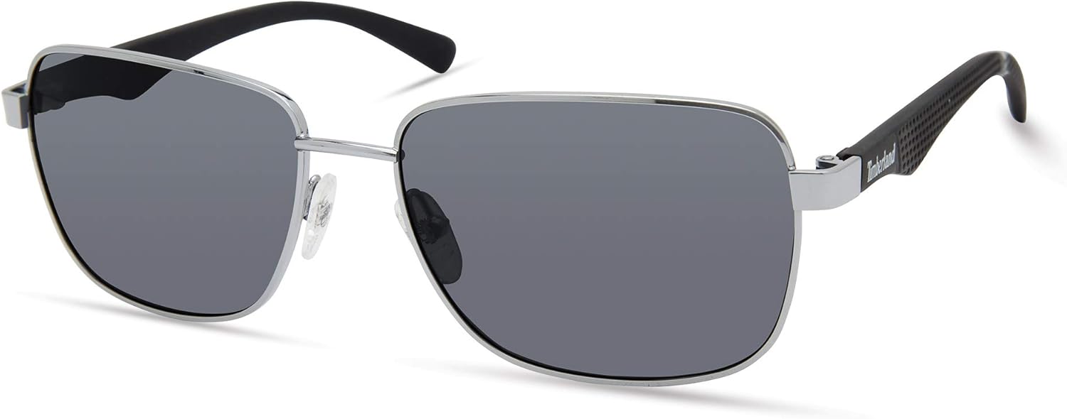 

Timberland мужские TBA9265 Polarized прямоугольные солнцезащитные очки, Shiny Gunmetal
