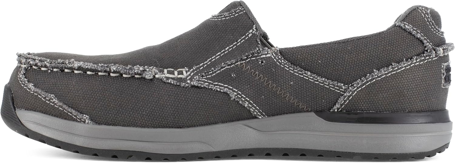 Мужские слипоны для работы Rockport Rk2151 Langdon с композитным носком, модель Sd10, Брин, Charcoal — фото 4
