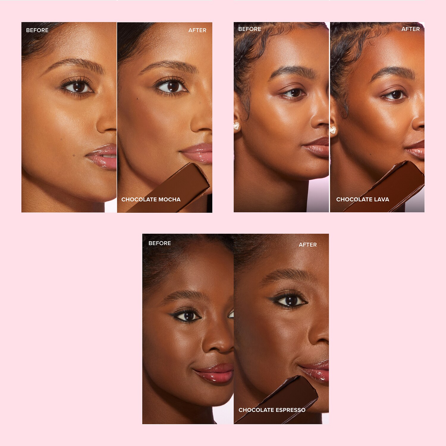 Кремовый бронзер и стик для моделирования Chocolate Soleil Stick Too Faced, Chocolate Lava (8 g) — фото 4