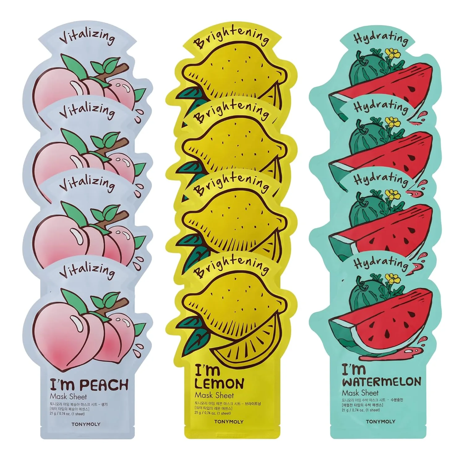 Набор TONYMOLY — I’m Real Sheet Mask Set - набор корейских тканевых масок для увлажнения, успокоения и питания кожи 1 штука (1 шт.), Watermelon 12