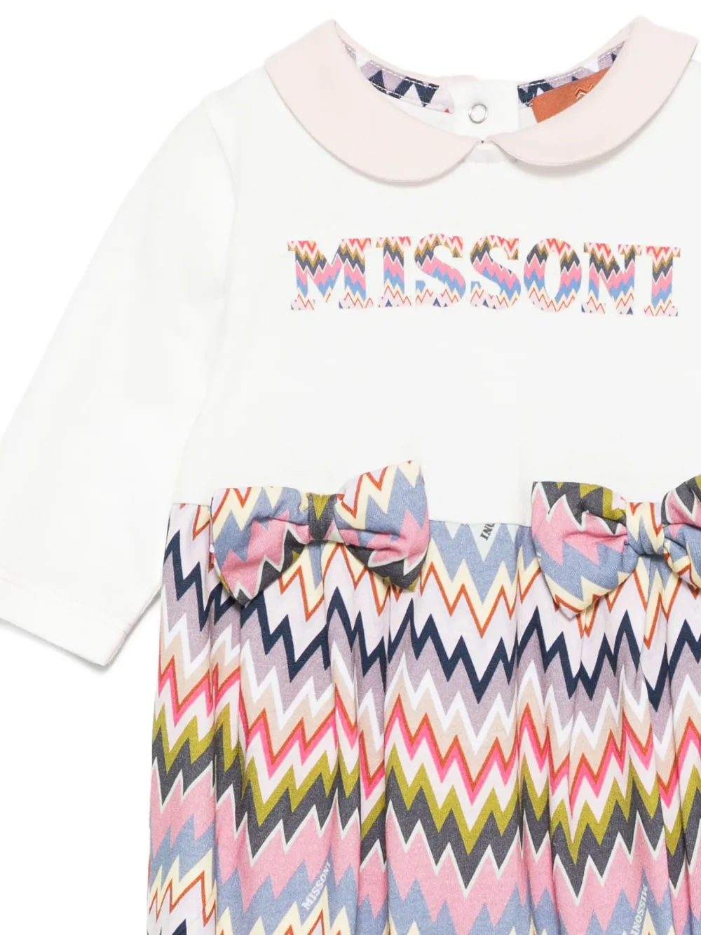 Комплект из двух ромперов с узором зигзаг Missoni Kids, розовый — фото 2