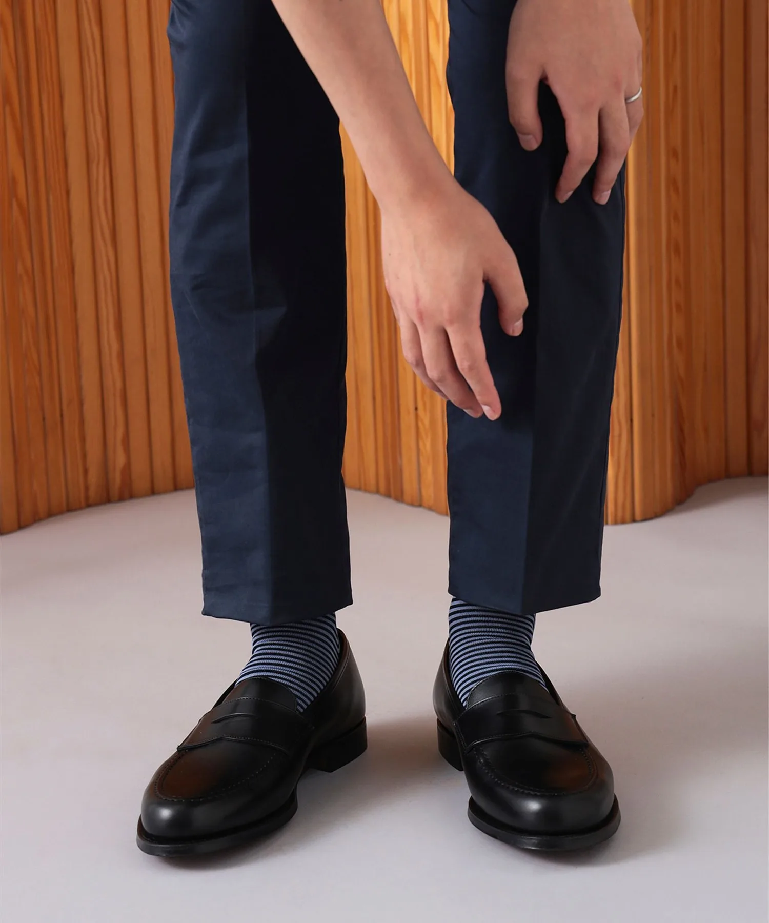 Мужские кожаные лоферы CROCKETT&JONES BOSTON2 тёмно-коричневые — фото 2