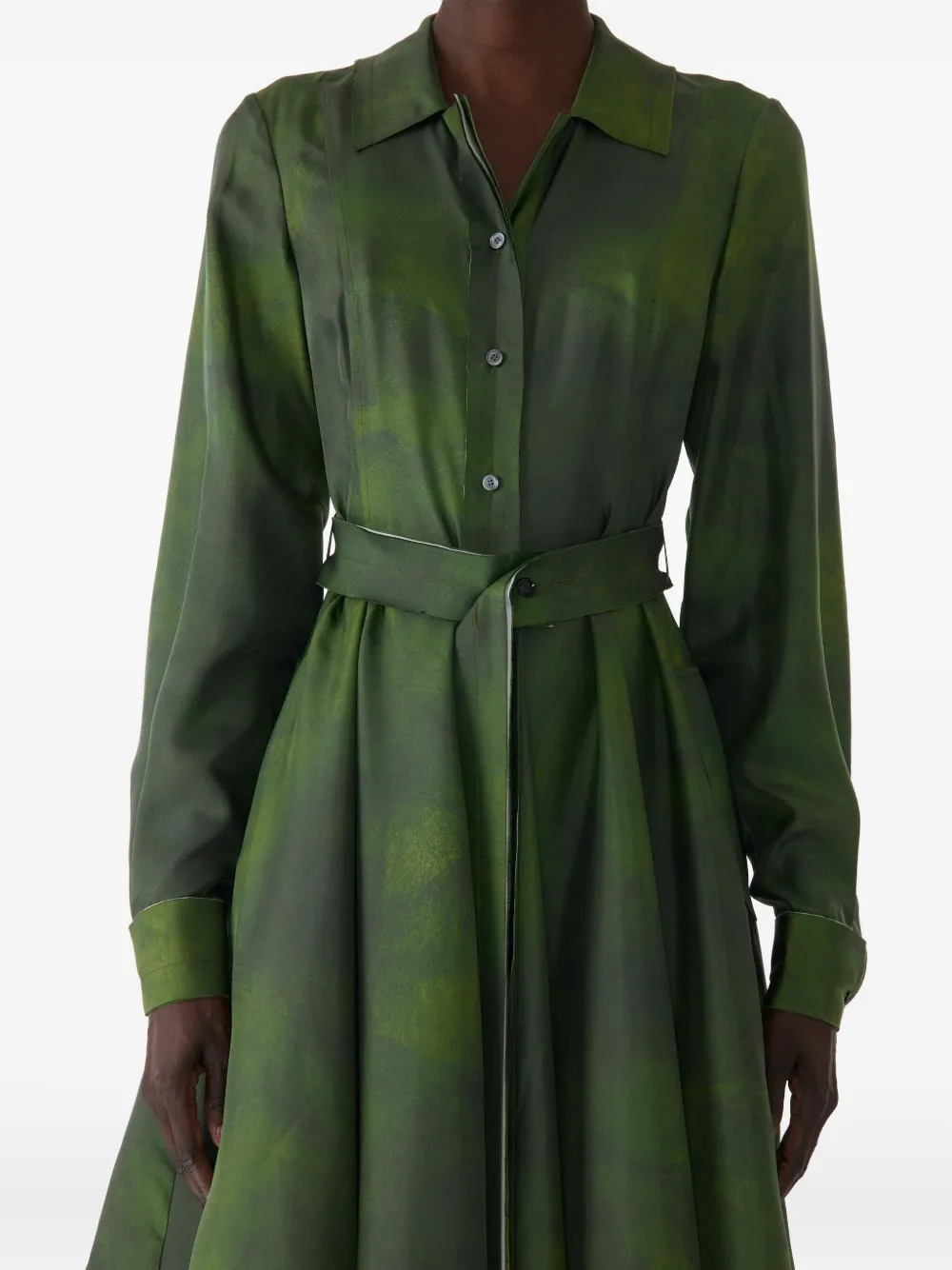

Асимметричное платье из шелка Smudged Canvas Jason Wu Collection, зеленый
