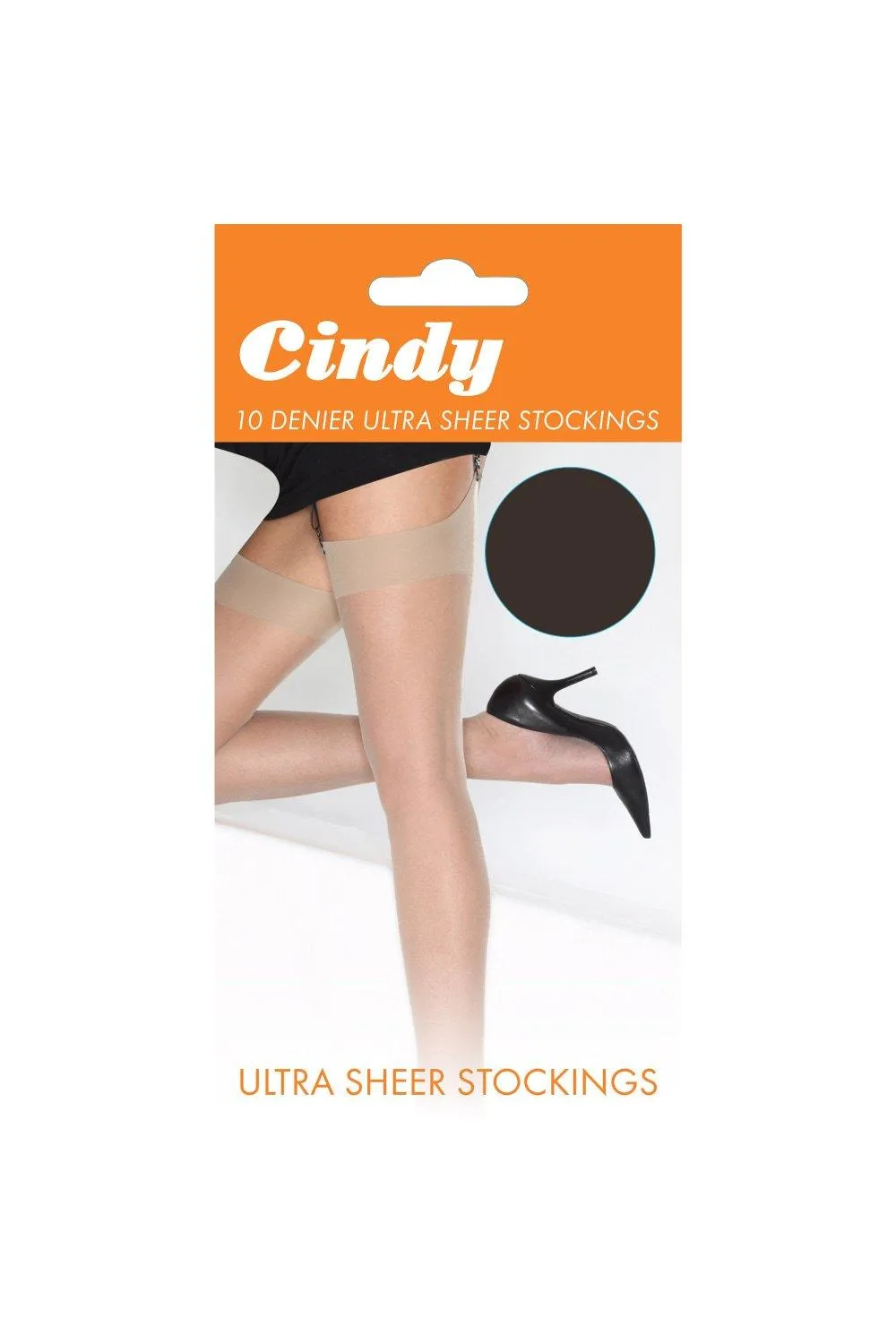

Ультрапрозрачные чулки плотностью 10 ден (1 пара) Cindy, черный