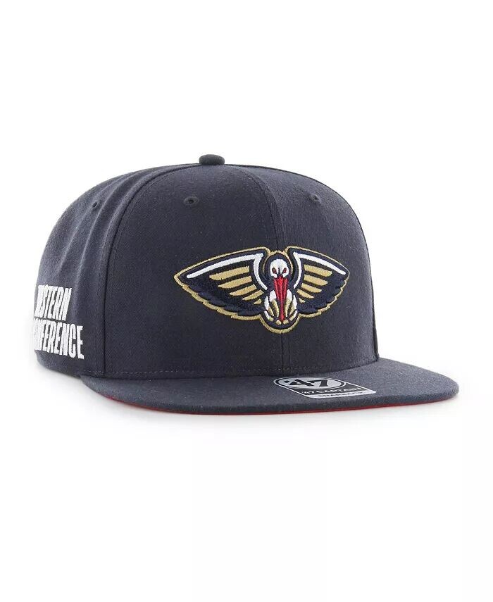 

Мужская темно-синяя кепка New Orleans Pelicans Sure Shot Captain Snapback '47 Brand, синий