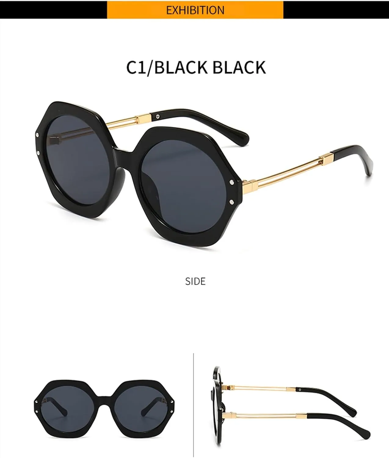 

Модные солнцезащитные очки в крупной оправе для мужчин и женщин, идеально подходящие для отдыха на природе и пляже (цвет: B, размер: средний) MTZJH, One Color