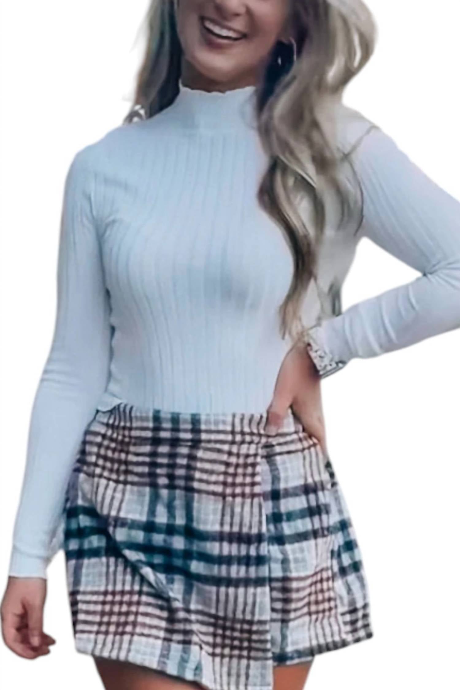 

Ребристый топ с длинными рукавами Sweet Affection белого цвета Hyfve, белый