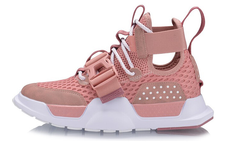 

Баскетбольные кроссовки Reburn унисекс с низким верхом розового цвета Lining