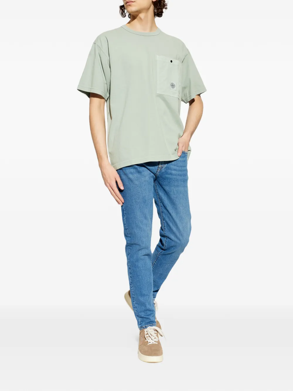 Футболка с накладным карманом Stone Island, зеленый — фото 2