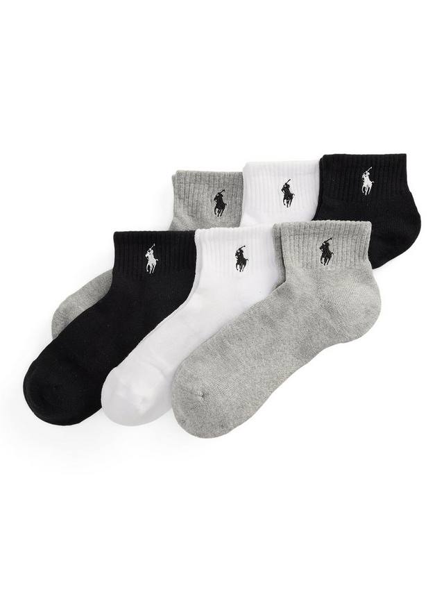 

Низкие носки Quarter Ralph Lauren, Pack of 6, Grey Assorted