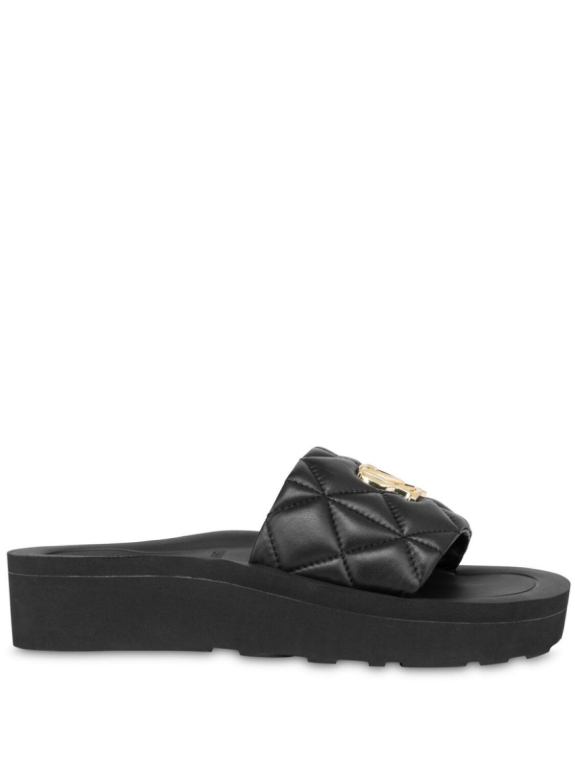 Стеганые шлепанцы Love Moschino, черный