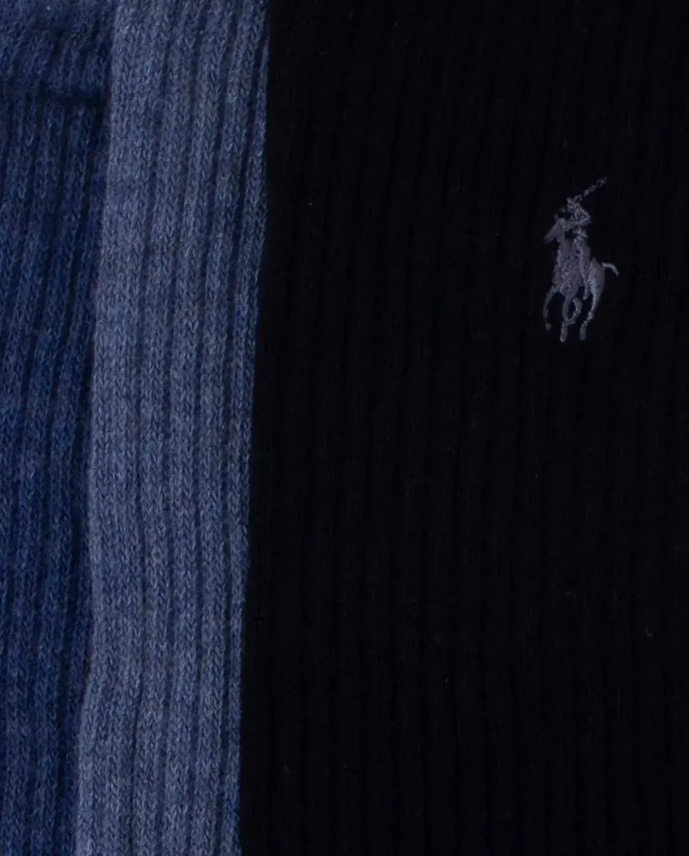 Упаковка из трех мужских коротких носков с принтом Polo Ralph Lauren, мультиколор — фото 2