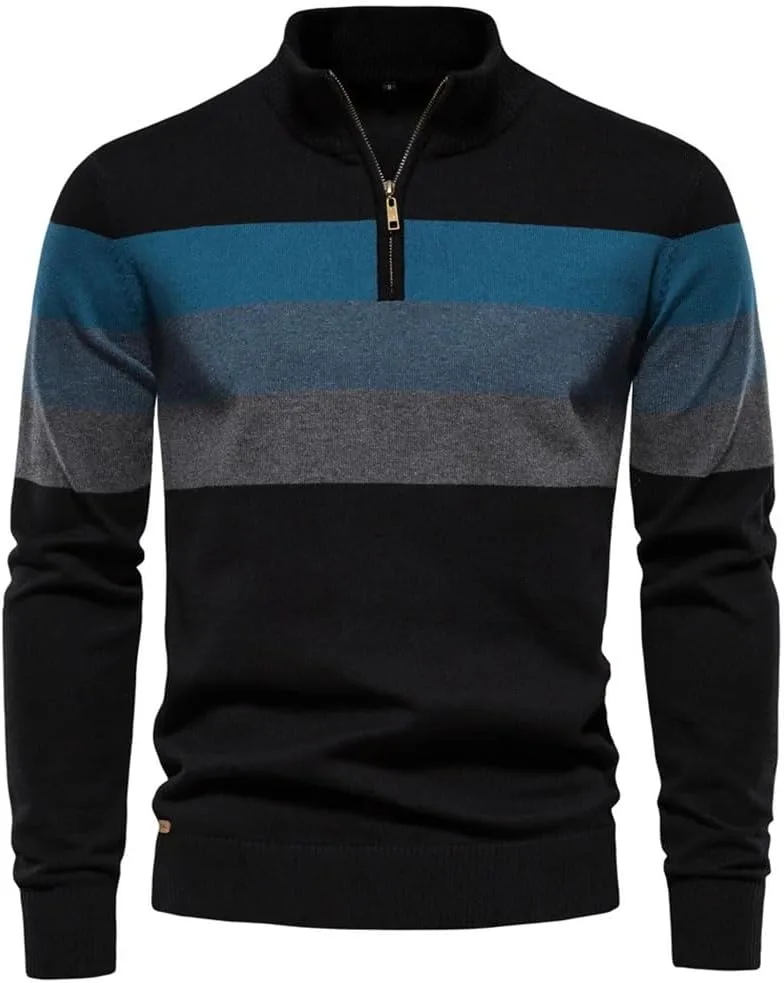 

Мужской свитер с аппликацией и молнией