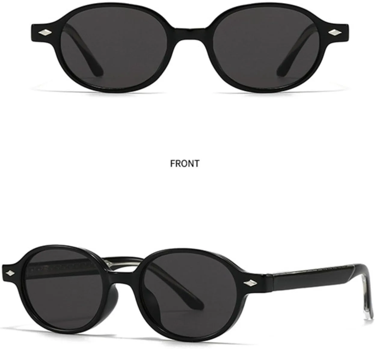 

Ретро маленькие овальные солнцезащитные очки для женщин, защита от УФ-излучения UV400, модные солнцезащитные очки для мужчин с заклепками TKKTLLT, Tea Tea