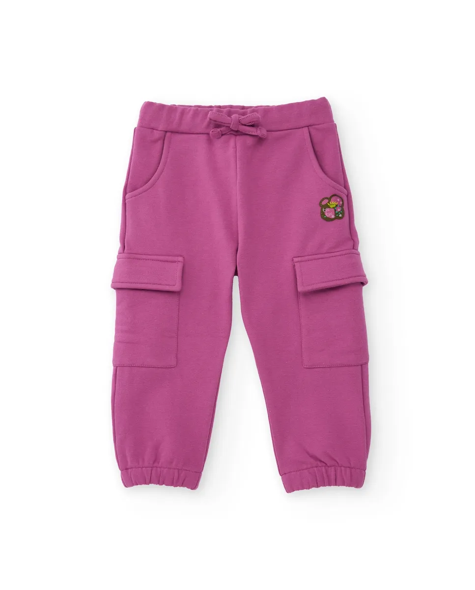 

Брюки-джоггеры для младенцев фуксиевого цвета с карманами карго Tuc tuc