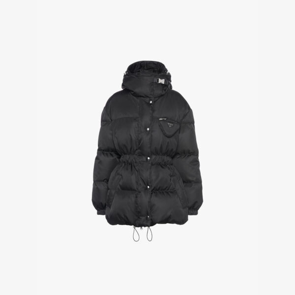 

Куртка-Пуховик Re-Nylon из переработанного нейлона с капюшоном Prada, черный